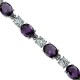 Bridal Costume Jewellery, Purple Royal Oval Rhinestone Fashion Diamante Tennis Bracelet