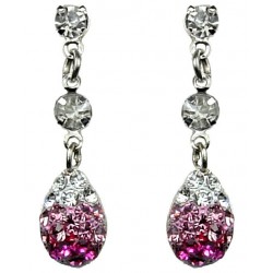 Pink Fashion Jewelry UK, Small Costume Jewellery, Short Dangle Earrings, Fashion Pink Diamante Pave Teardrop Dainty Drop Earring