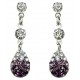 Small Costume Jewellery, Fashion Purple Diamante Pave Teardrop Dainty Drop Earrings
