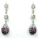 Small Costume Jewellery, Fashion Purple Diamante Pave Teardrop Dainty Drop Earrings