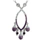 Women Costume Jewellery, Fashion Dressy Jewelry Necklaces UK, Purple Diamante Teardrop Necklace, Wedding Gifts