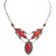 Costume Wedding Jewellery, Fashion Red Teardrop Rhinestone Dressy Y-shaped Necklace