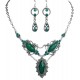 Costume Jewellery Set, Aqua Blue Teardrop Diamante Necklace Earrings Sets, Fashion Jewelry Set UK, Women Party Dress Accessories