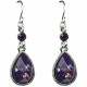 Chic Fashion Purple Teardrop Rhinestone Dainty Drop Earrings