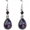 Chic Fashion Purple Teardrop Rhinestone Dainty Drop Earrings