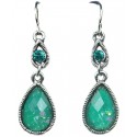Aqua Blue Teardrop Rhinestone Dainty Drop Earrings