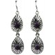 Chic Costume Jewellery, Purple Diamante Triple Teardrop Linear Long Drop Fashion Earrings
