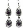 Chic Costume Jewellery, Purple Diamante Triple Teardrop Linear Long Drop Fashion Earrings