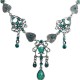 Dressy Costume Jewellery, Fashion Aqua Blue Rhinestone Wave Teardrop Heart Chandelier Necklace