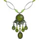 Costume Jewellery. Fashion Lime Green Rhinestone Diamante Floral Teardrop Chandelier Necklace