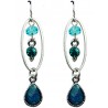 Dainty Earrings, Women Costume Jewellery, Blue Short Drop Earrings, Fashion Jewellery Earrings, Blue Diamante Earrings