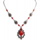 Costume Jewellery Red Rhinestone Vintage Teardrop Costume Necklace