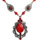 Red Costume Jewellery Necklaces, Fashion Jewelry UK, Red Teardrop Necklace, Women Girls Gifts, Red Jewellery Accessories