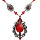 Costume Jewellery Red Rhinestone Vintage Teardrop Costume Necklace
