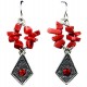 Chic Fashion Jewellery, Short Drop Earring, Red Natural Stone Earrings, Costume Jewelry Earrings UK, Short Earrings, Women Gifts
