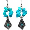 Dangle Costume Jewellerym, Blue Natural Stone Fashion Kite Drop Earrings