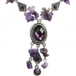 Women's Costume Jewellery Necklace, Purple Natural Stone Necklaces, Fashion Jewelry Necklaces UK, Woman Gifts, Jewelry Accessory