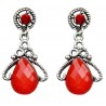 Dressy Costume Jewellery; Red Teardrop Rhinestone Wave Drop Earrings