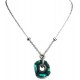 Simple Costume Jewellery Aqua Enamel Illusion Circle Pendant Fashion Necklace