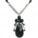 Black Rhinestone Elegant Teardrop Necklace