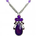 Purple Rhinestone Elegant Teardrop Necklace
