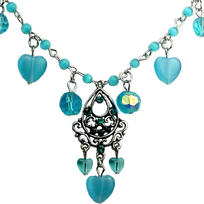Dangle Bead Necklaces Natural Stone, Blue Turquoise Beaded Chandelier Uk