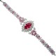 Dressy Fashion Jewellery, Hot Pink Teardrop Bracelets, Pink Diamante Bracelet, Fashion Jewelry Bracelets, Women Costume Bracelet