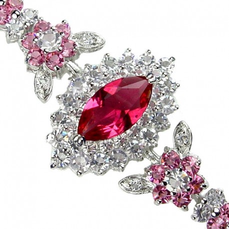 Dressy Fashion Jewellery, Hot Pink Teardrop Bracelets, Pink Diamante Bracelet, Fashion Jewelry Bracelets, Women Costume Bracelet