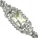 Light Creamy Rectangle Rhinestone Diamante Crystal Dressy Bracelet
