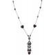 Costume Jewellery Fashion Purple Heart Glass Bead Tassel Drop Long Necklace