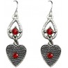Chic Costume Jewellery, Red Diamante Open Teardrop Heart Drop Fashion Earrings