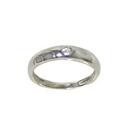 Fashion Sterling Silver 925 Costume Jewellery, Clear Cubic Zirconia CZ Semi-Circle Silver Band Ring
