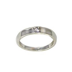 Sterling Silver 925 Costume Jewellery, Clear Cubic Zirconia CZ Silver Band Ring