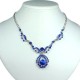 Bridal Costume Jewellery, Wedding Gift, Fashion Royal Blue Diamante Royal Teardrop Dress Necklace
