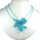 Women's Costume Jewellery, Fashion Gift, Blue Art Deco Beaded Adore Bow Bead Necklace