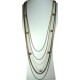 Fashion Women's Costume Jewellery Gift, Burnish Brass Multi Layer Long Chain Necklace