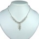 Fashion Bridal Costume Jewellery, Wedding Gift, Clear Diamante Teardrop Link Dress Necklace
