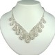 Bold Costume Jewellery, Wedding Gift, Clear Diamante Beauty Teardrop Wave Bib Statement Dress Necklace