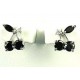 Young Women Costume Jewellery, Fashion Girls Gift, Cute Black Cubic Zirconia CZ Cherry Stud Earrings