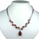 Fashion Jewelry UK, Bridal Costume Jewellery Necklaces, Ruby Red Oval Rhinestone Clear Diamante Dress Necklace, Wedding Gift