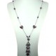 Costume Jewellery Fashion Purple Heart Glass Bead Tassel Drop Long Necklace