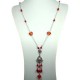 Costume Jewellery, Fashion Red Heart Glass Bead Tassel Drop Long Necklace