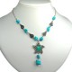 Costume Jewellery Blue Round Rhinestone Natural Stone Fashion Sun Necklace