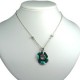 Simple Costume Jewellery Aqua Enamel Illusion Circle Pendant Fashion Necklace