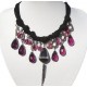 Chunky Large Big Costume Jewellery Accessories, Fashion Women Gift, Purple Teardrop Bead Bold Statement Cascade Rope Necklace