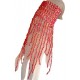 Hip Hop Fashion Costume Jewellery, Young Women Girls Party Prom Accessories, Red Tassel Waterfall Elasticated Beaded Bracelet