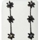Simple Costume Jewellery Accessories, Fashion Women Girls Small Gift, Three Black Enamel Marigold Flower Linear Drop Earrings