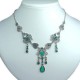 Dressy Costume Jewellery, Fashion Aqua Blue Rhinestone Wave Teardrop Heart Chandelier Necklace