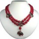 Costume Jewellery, Glamour Red Teardrop Rhinestone Multi Style Fashion Pearl Dressy Necklace