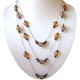 Multi-Strand Necklaces, Costume Jewellery Accessories, Fashion Women Gifts, Brown Bead Floating Multi Layer Long Necklace
